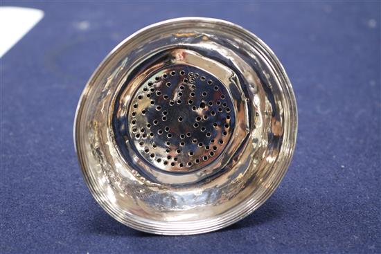 A George III silver wine funnel, Thomas Harper I, London, 1792,	 13cm.
